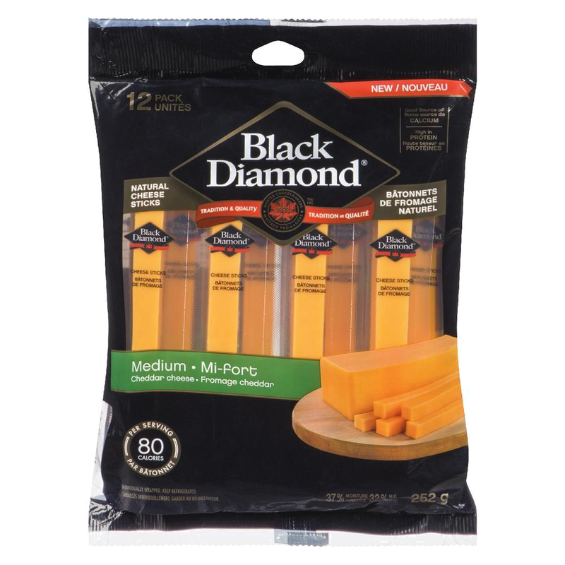 Black Diamond Medium Cheddar Cheese, 252 g