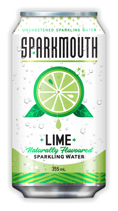 Sparkmouth Lime Sparkling Water, 355 mL