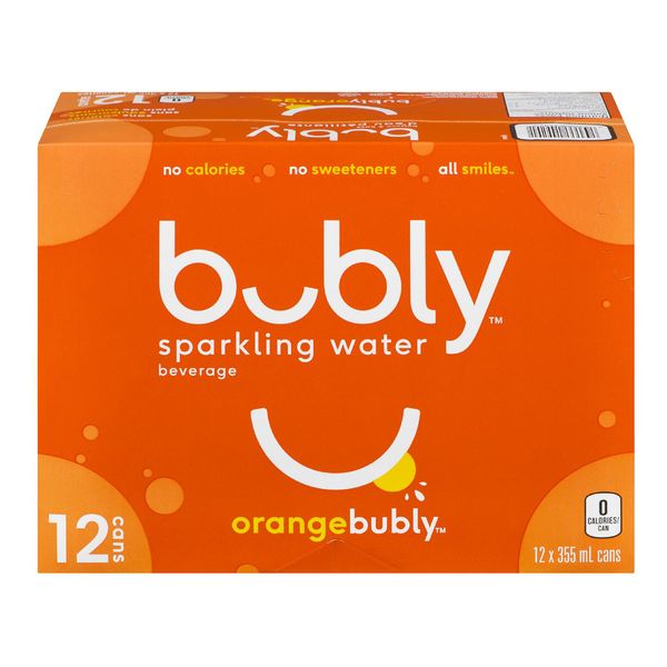 BUBLY Sparkling Water Orange 12 Pack