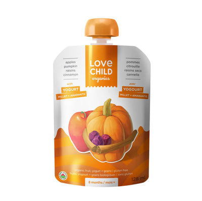LOVE CHILD ORGANICS Apples Pumpkin Raisins Cinnamon with Yogurt 128ml