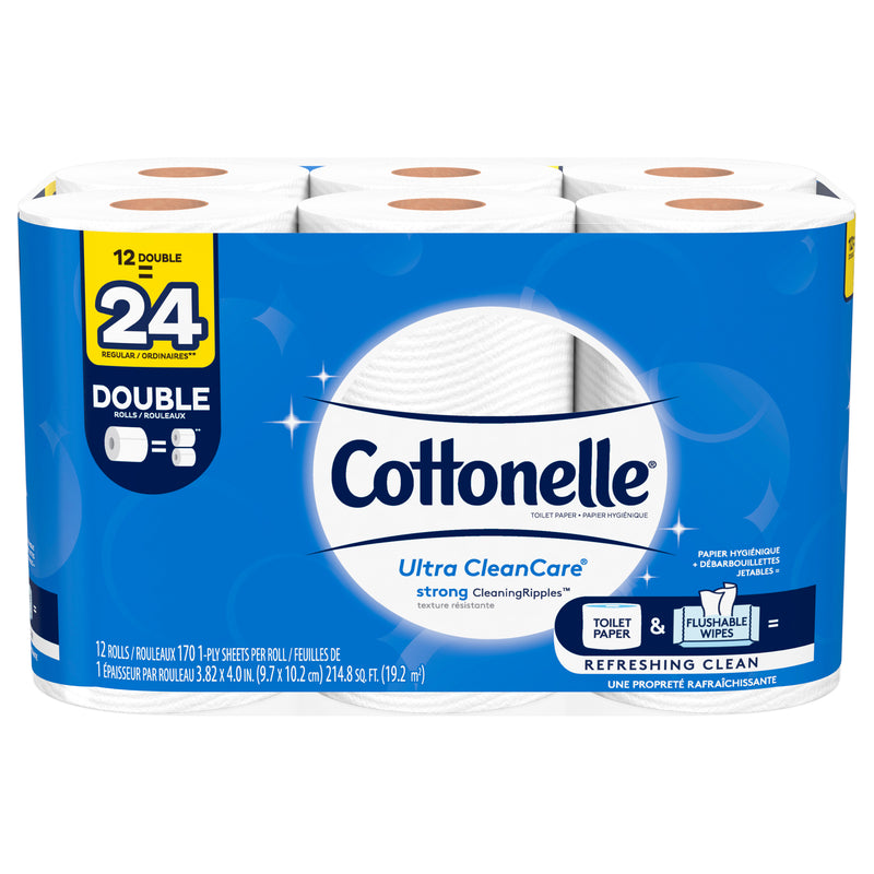 COTTONELLE Clean Care Double Roll Bath Tissue 12's