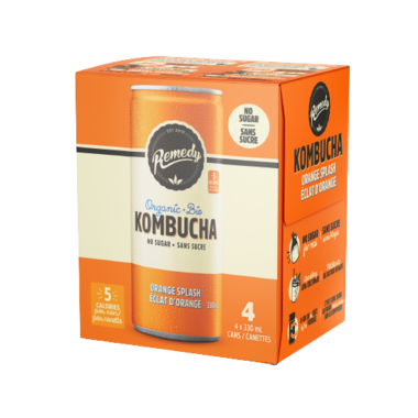 REMEDY KOMBUCHA ORANGE SPLASH 4 pkg