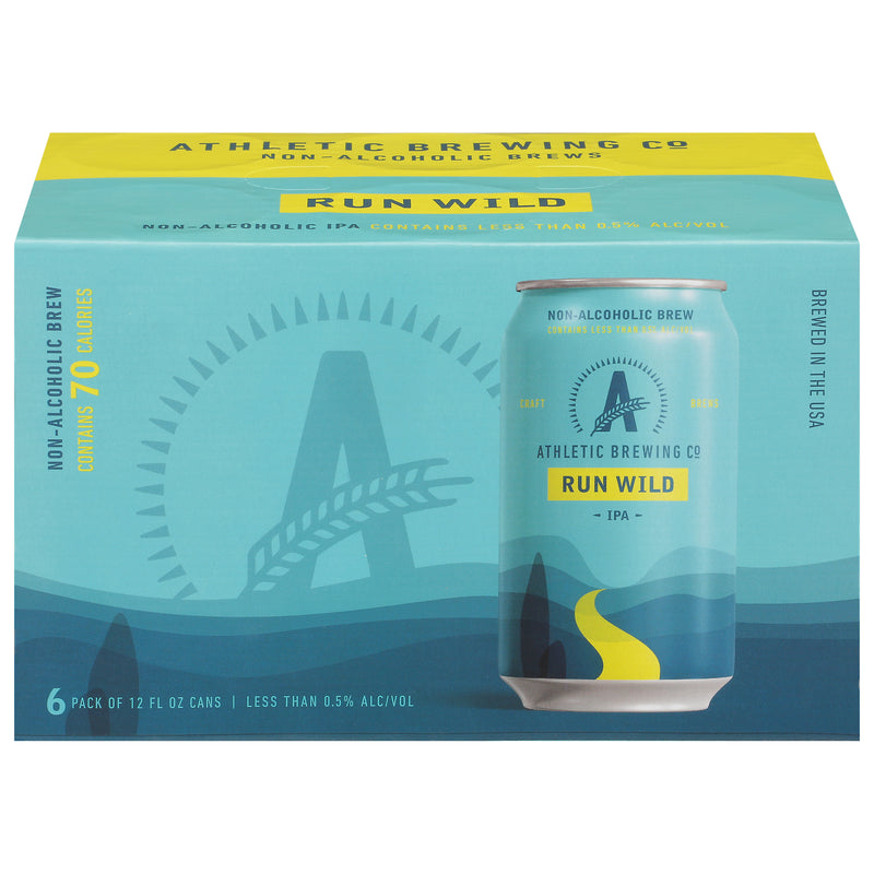 Athletic Brewing Co IPA Run Wild 6 Pack Beer, 12 fl oz cans, 6 ct