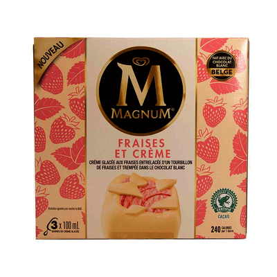 Magnum Strawberries & Cream, 100 mL, 3 ct