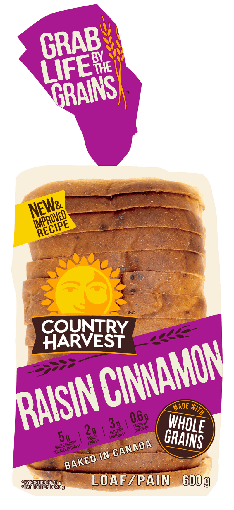 COUNTRY HARVEST Raisin Cinnamon Loaf Bread 600g