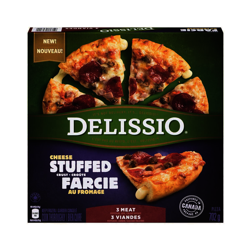 DELISSIO Cheese Stuffed Crust 3 Meat Pizza 702g