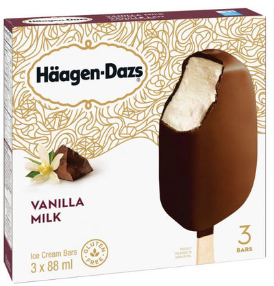 Haagen-dazs Gluten Free Vanilla Milk Ice Cream Bars, 88 mL, 3 ct