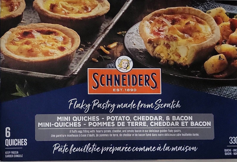 Schneiders Potato Cheddar Bacon Mini Quiches, 330 g, 6 ct