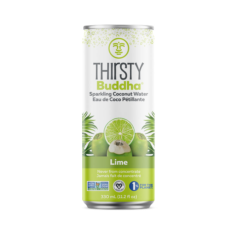 Thirsty Buddha Lime Sparkling Coconut Water, 331 mL