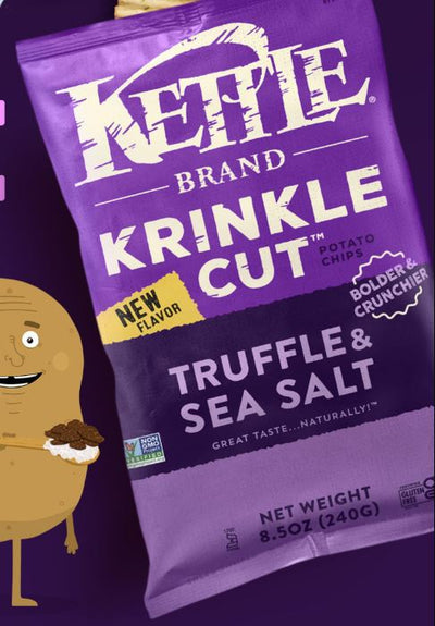 Kettle Brand Non GMO Gluten Free Krinkle Cut Truffles & Sea Salt Potato Chips, 241 g