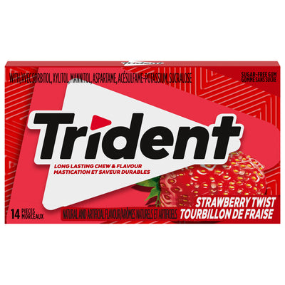 TRIDENT Strawberry Twist Chewy Gum 14's