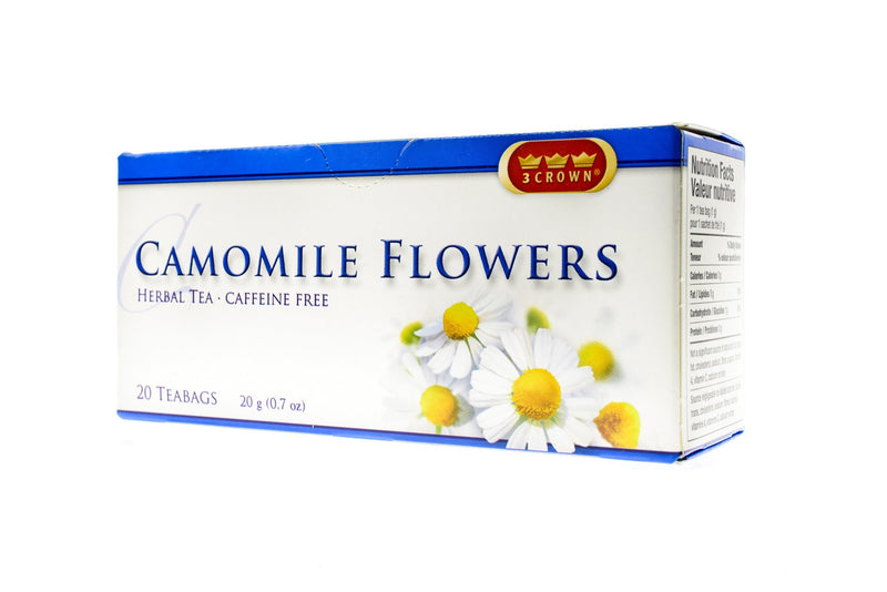 3 CROWN Camomile Flowers Herbal Tea 20's