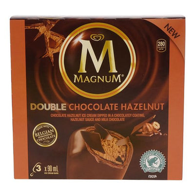 MAGNUM Double Chocolate Hazelnut Ice Cream Bars 3 x 90ml