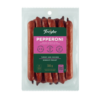 Freybe Turkey & Chicken Pepperoni Smoked Sausage Sticks, 300 g