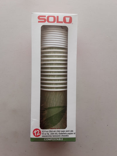 SOLO Hot Cups And Lids 354ml 12 Pack