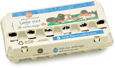 Western Family Large Size White Eggs, 18 ct