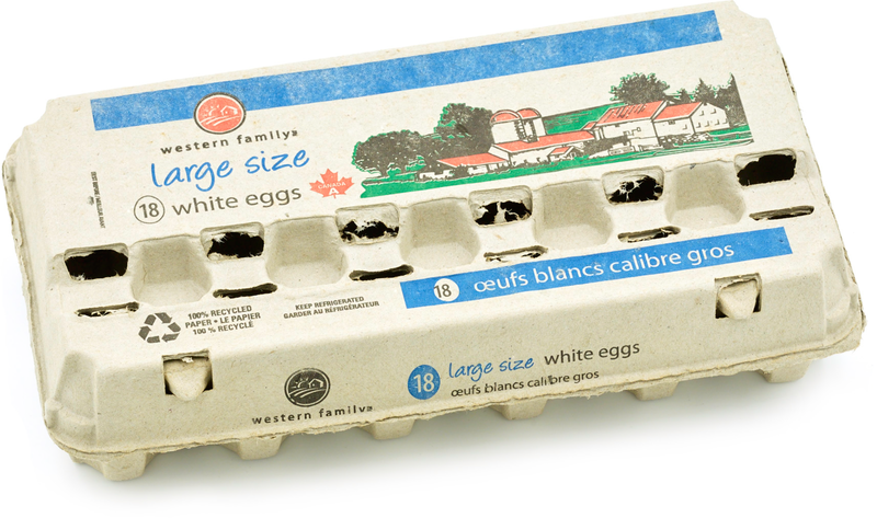 Western Family Large Size White Eggs, 18 ct