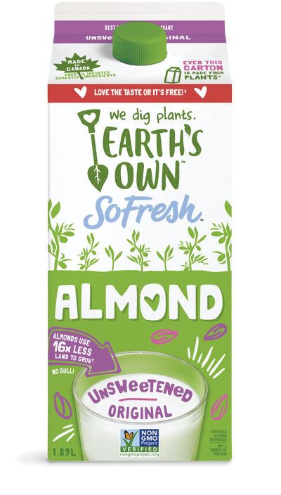 Earth's Own, Almond Fresh Unsweetened Almond Milk, 1.89 l