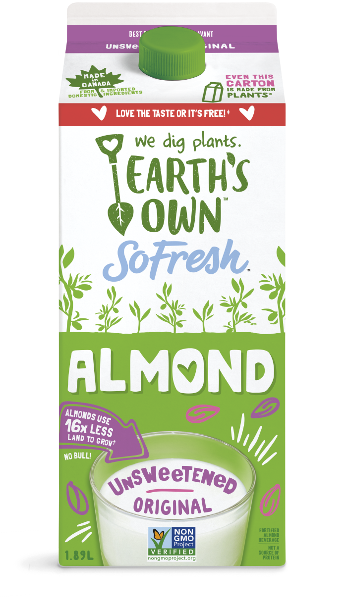 Earth's Own, Almond Fresh Unsweetened Almond Milk, 1.89 l