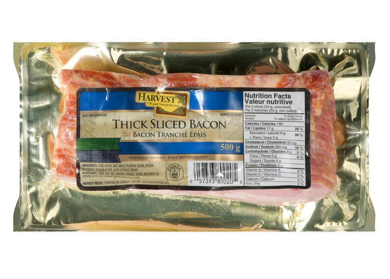 HARVEST Thick Sliced Bacon Naturally Smoked 500g