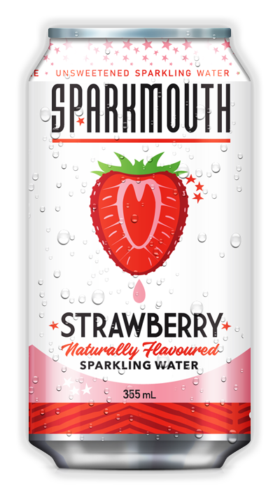 Sparkmouth Stawberry Sparkling Water, 355 mL