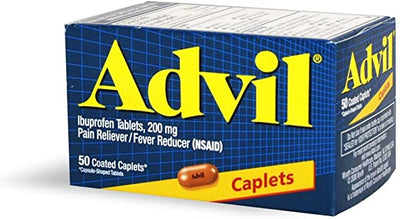 Advil 200 mg Caplets Ibuprofen Pain Reliever Fever Reducer, 50 ct
