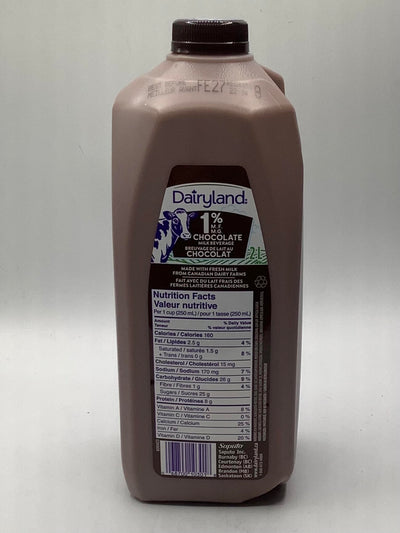 Dairyland 1% Chocolate Milk, 2 l