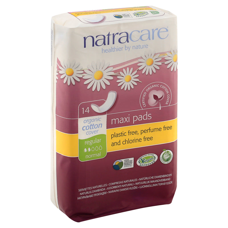 Natracare Regular Normal Maxi Pads, 14 pads