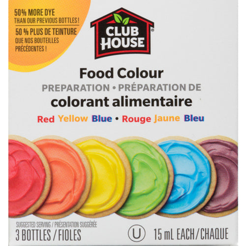 Club House Food Colour, 3 ct