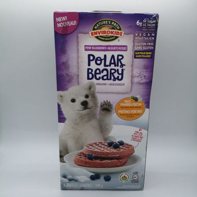 Nature's Path Pink Blueberry Vegan Gluten Free Organic Polar Beary Waffles, 240 g, 6 ct