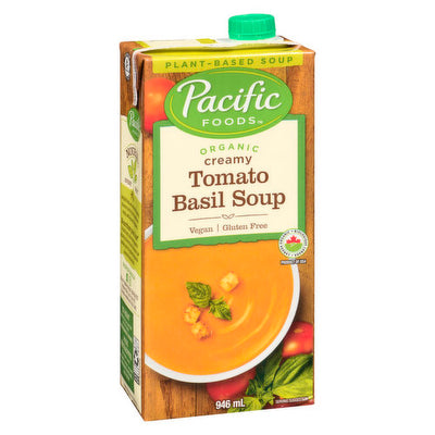 Pacific Organic Creamy Tomato Basil Soup Gluten-Free Vegan, 946 mL