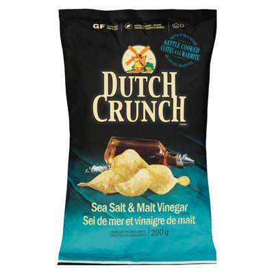 Dutch Crunch Sea Salt & Malt Vinegar Potato Chips, 200 g