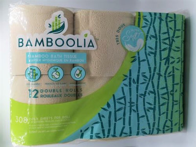Bamboolia Bamboo 2 Ply Double Roll Bath Tissue, 12 ct