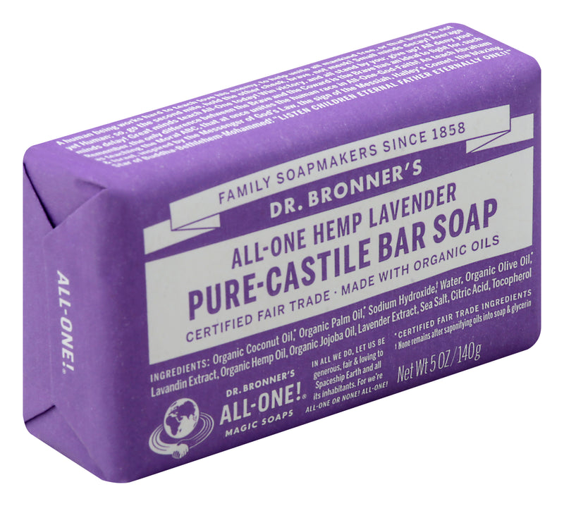 DR BRENNER'S Pure-Castile All-One Hemp Lavender Bar Soap 142g