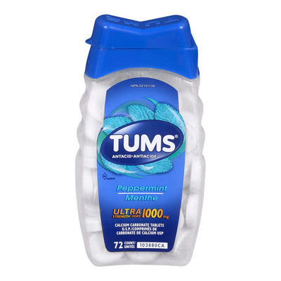 TUMS Peppermint Ultra 1000mg Antacid 72's