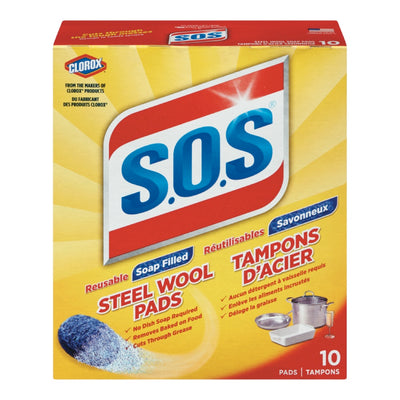 S.O.S Steel Wool Pads 10 Pack