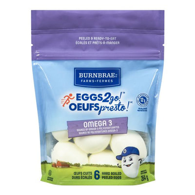 BURNBRAE Eggs 2 Go Omega 3 Hard Boiled Peeled Eggs