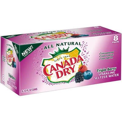 Canada Dry Triple Berry Sparkling Seltzer Water, 355 mL, 8 ct