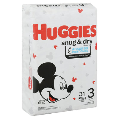 Huggies 3 (16-28 lb) Disney Baby Diapers, 31 diapers
