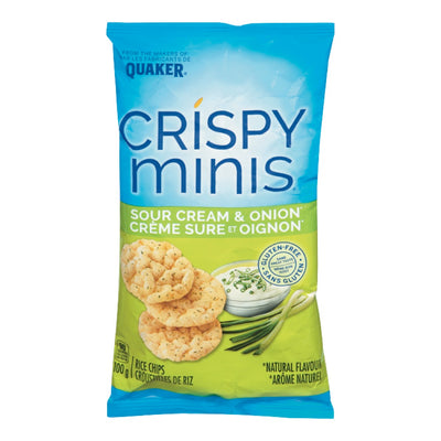 QUAKER Crispy Minis Sour Cream & Onion Rice Chips 100g