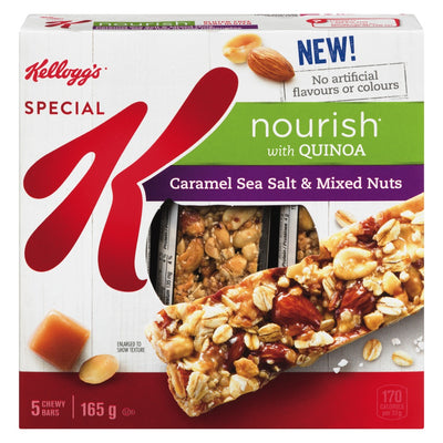 SPECIAL K Nourish With Quinoa Caramel Sea Salt & Mixed Nuts Chewy Bars 165g