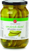 WESTERN FAMILY Sandwich Sliced Dill Pickles with Garlic 500ml