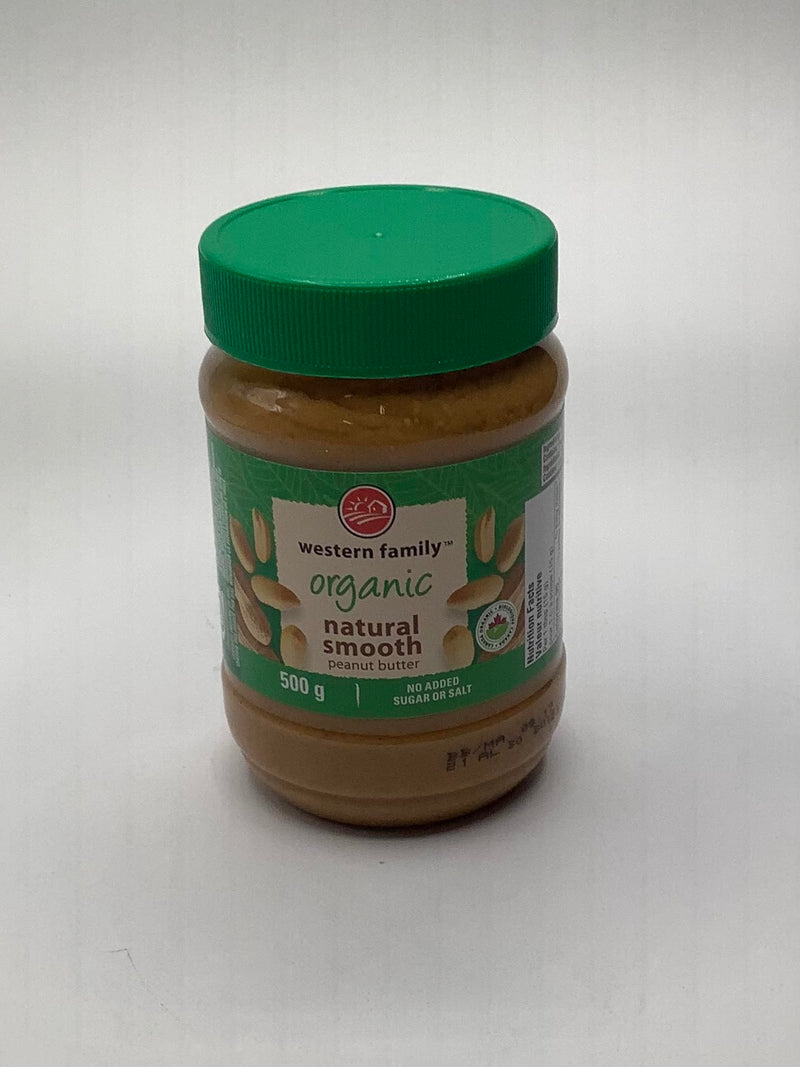 WESTERN FAMILY Organic Smooth Peanut Butter 500g