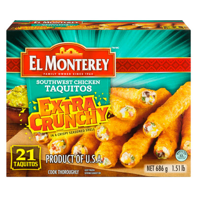 EL MONTEREY Extra Crunchy Southwest Chicken Taquitos 685g