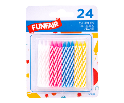 FUNFAIR Birthday Candles 24 Pack