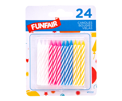 FUNFAIR Birthday Candles 24 Pack