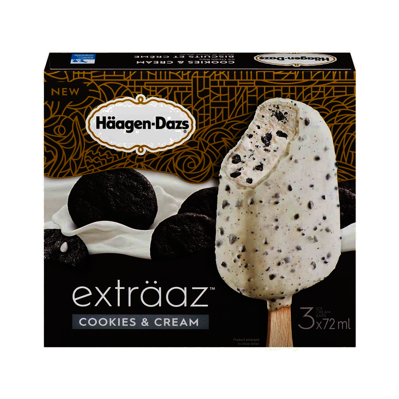 Häagen-Dazs Exträaz Cookies & Cream Ice Cream Bars, 72 mL, 3 ct
