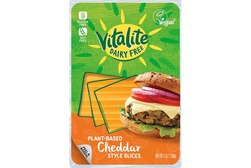 Vitalite Dairy-Free Plant Based Cheddar Style Slices, 198 g