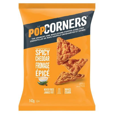 Pop Corners Spicy Cheddar Popped Corn Chip, 142 g