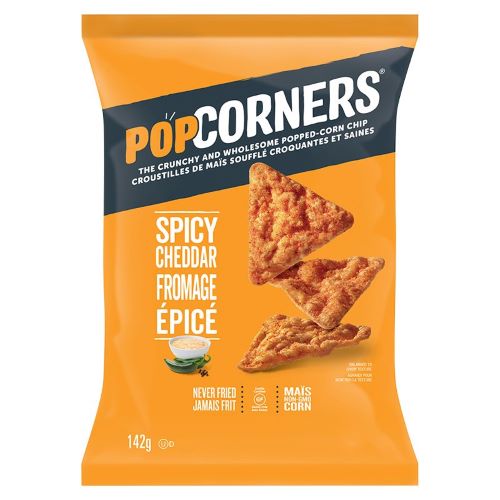Pop Corners Spicy Cheddar Popped Corn Chip, 142 g